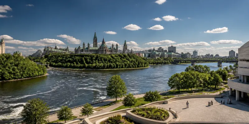 Daylight view of a Canadian city where Everest cleans